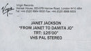 Janet Jackson From Janet to Damita Jo UK Promo video (VHS or PAL or NTSC) PROMO VIDEO