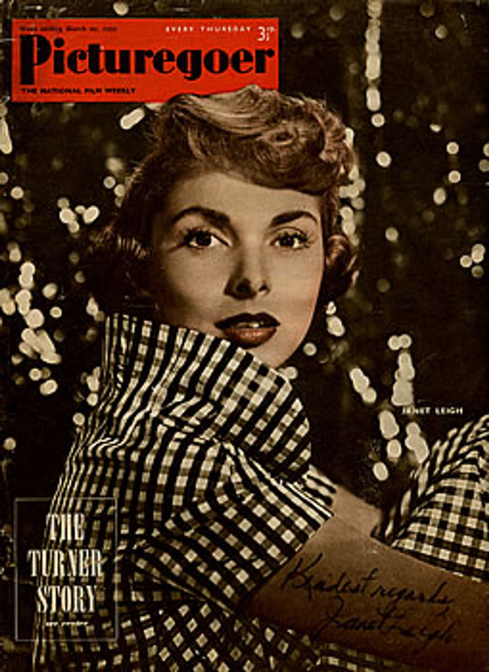 Janet Leigh Picturegoer Magazine - Autographed UK magazine 29/03/1952