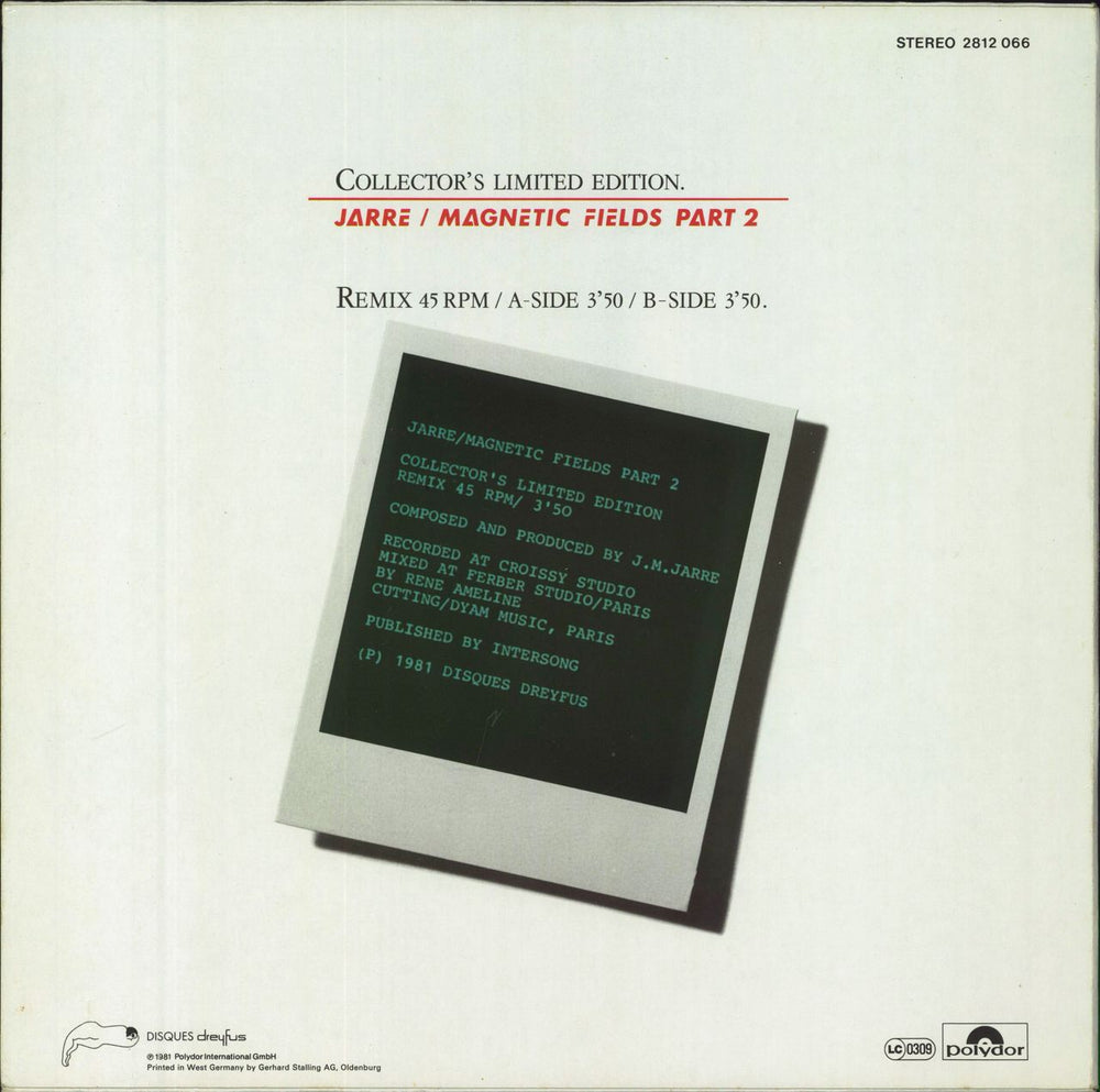 Jean-Michel Jarre Magnetic Fields Part 2 German Promo 12" vinyl single (12 inch record / Maxi-single)