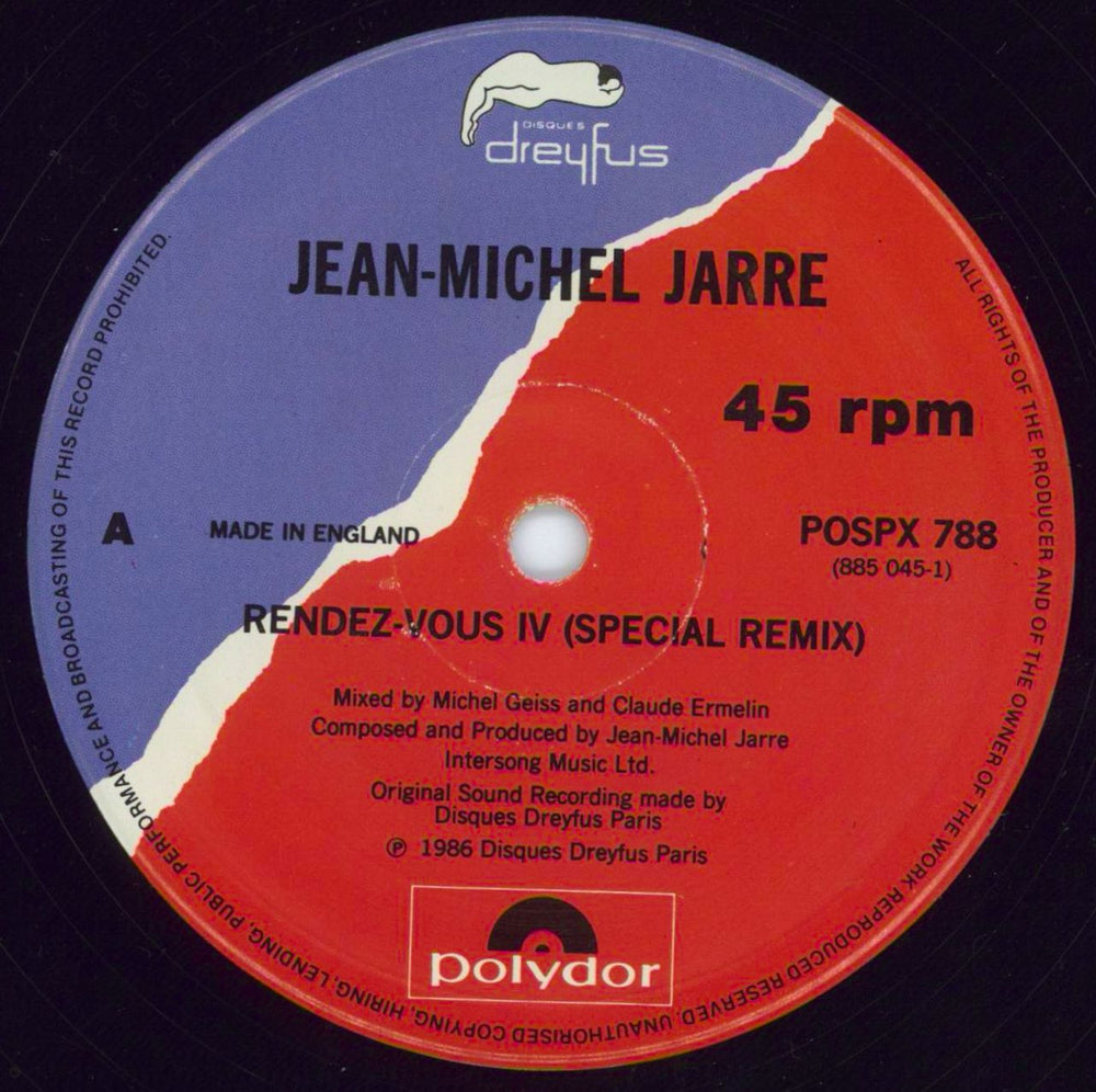 Jean-Michel Jarre Rendez-vous Iv - Face Slv UK 12" vinyl single (12 inch record / Maxi-single) JMJ12RE00269