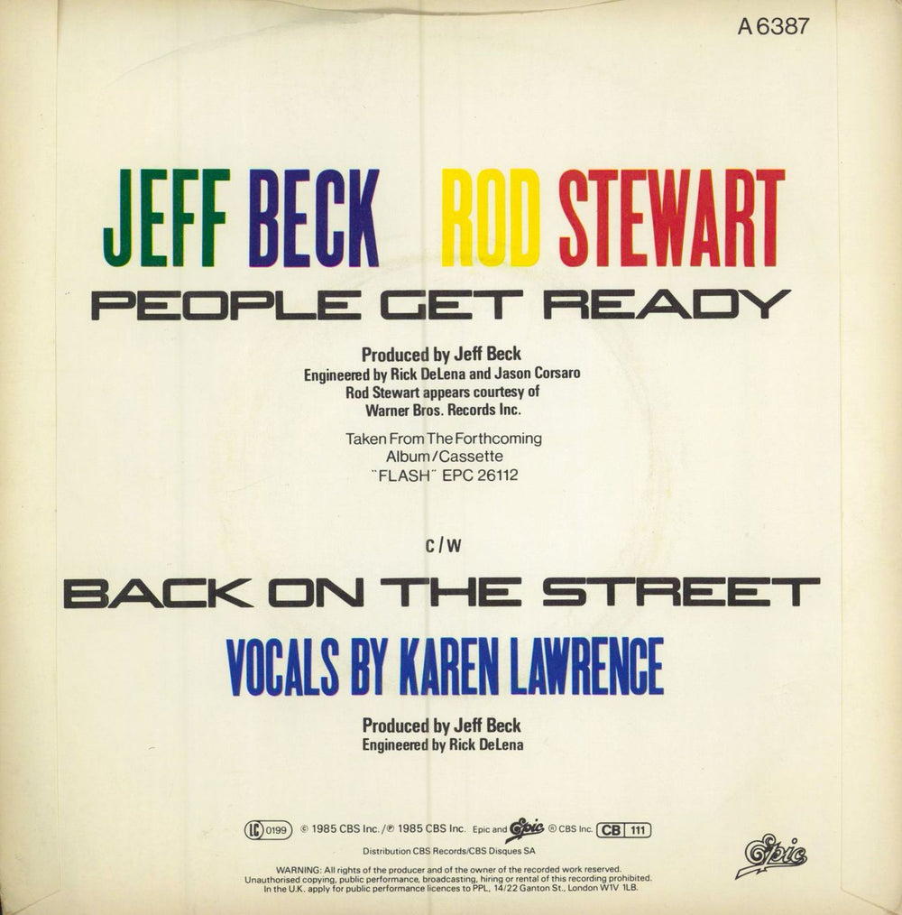 Jeff Beck People Get Ready - Solid UK 7" vinyl single (7 inch record / 45)