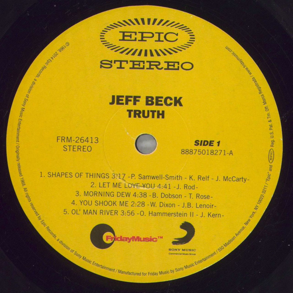 Jeff Beck Truth - 180gm UK vinyl LP album (LP record) BEKLPTR825645