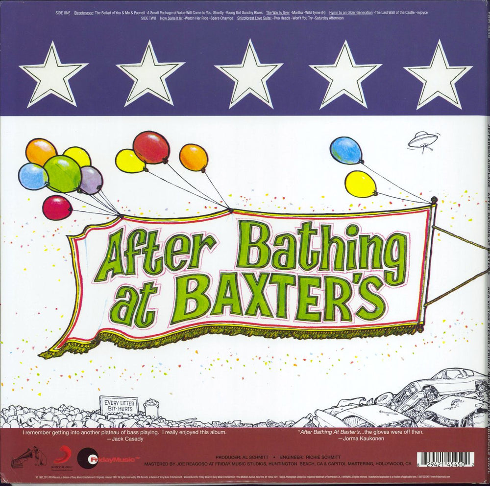 Jefferson Airplane After Bathing At Baxters - 180 Gram Clear Vinyl US vinyl LP album (LP record) 090771518712