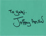 Jeffrey Archer Page From An Autograph Book UK memorabilia AUTOGRAPH