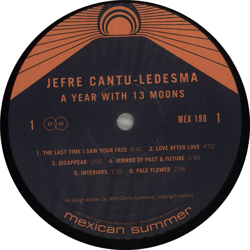 Jefre Cantu-Ledesma A Year With 13 Moons US vinyl LP album (LP record)