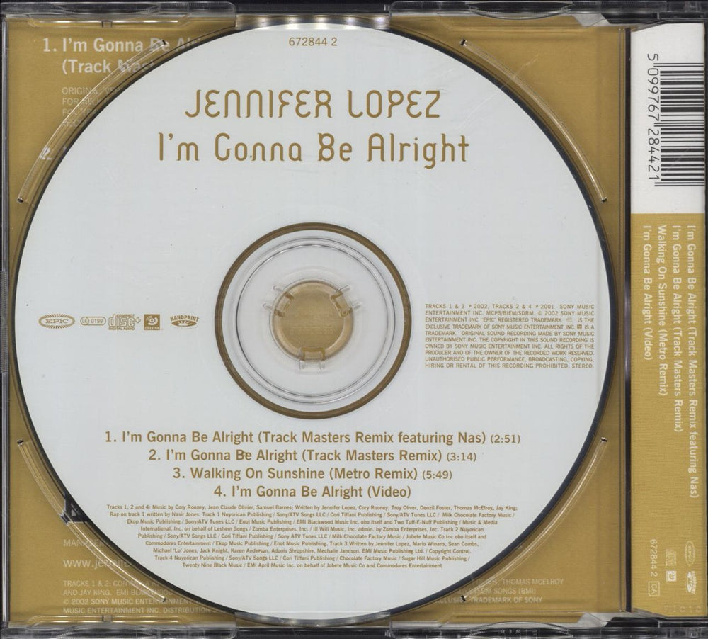 Jennifer Lopez I'm Gonna Be Alright UK CD single (CD5 / 5") LPZC5IM217629