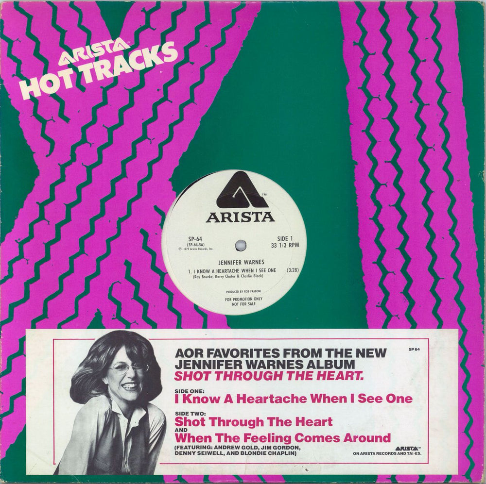 Jennifer Warnes I Know A Heartache When I See One - White label US Promo 12" vinyl single (12 inch record / Maxi-single) SP-64