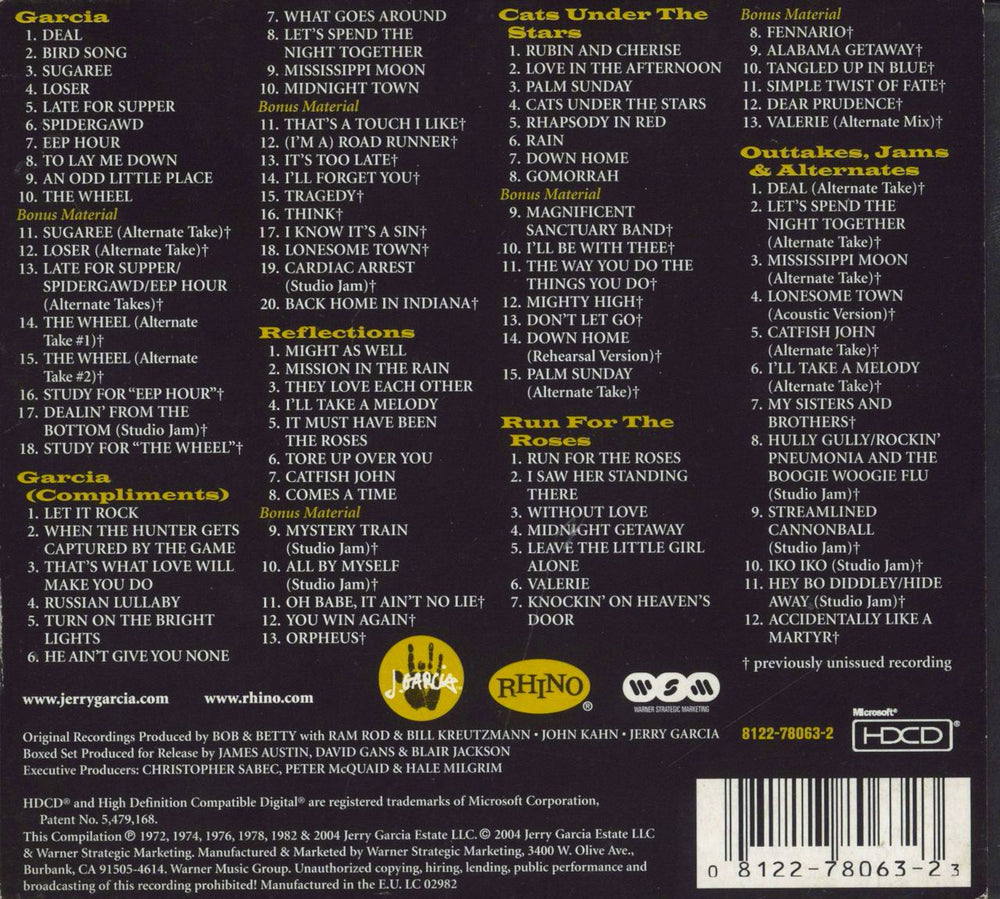 Jerry Garcia All Good Things: The Studio Sessions US CD Album Box Set 081227806323