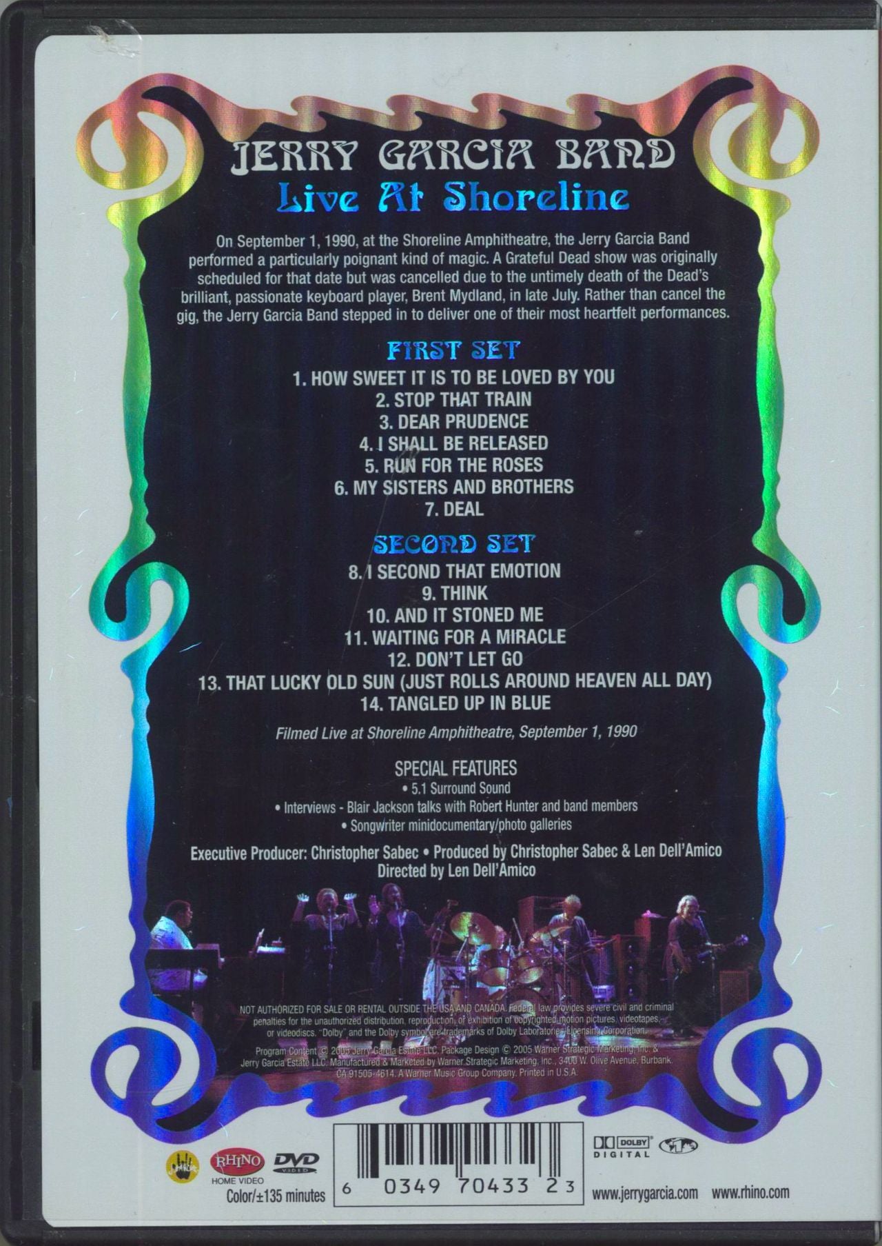 Jerry Garcia Live At Shoreline US DVD