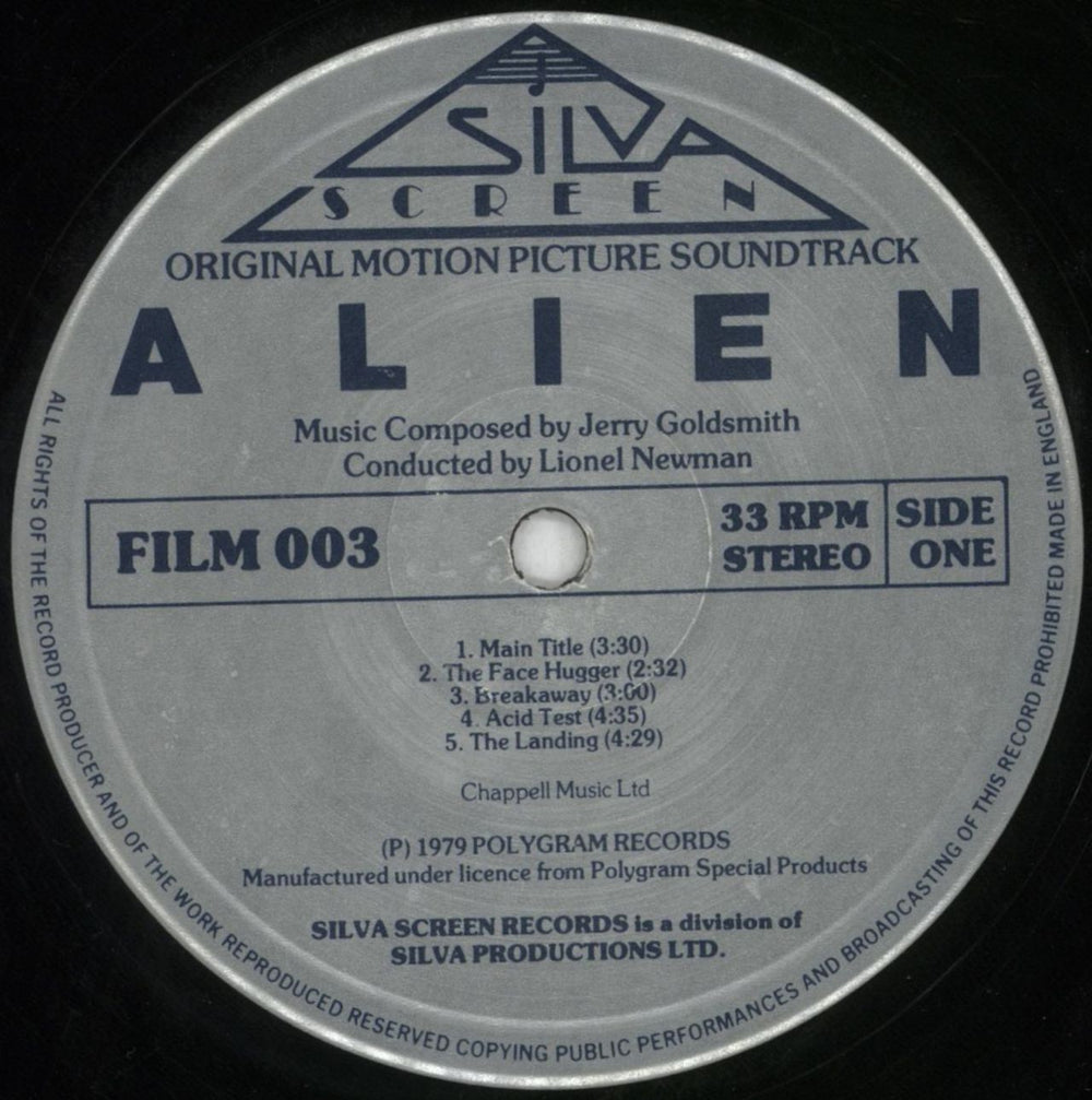 Jerry Goldsmith Alien UK vinyl LP album (LP record) J-0LPAL818945