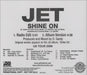 Jet Shine On US Promo CD single (CD5 / 5") J/TC5SH384458