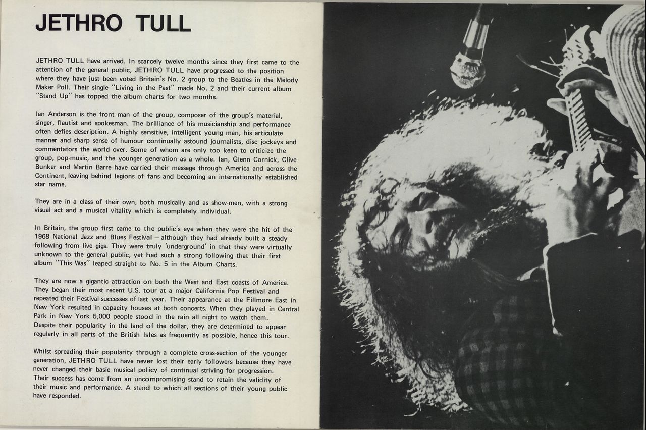 Jethro Tull Chrysalis Presents UK tour programme