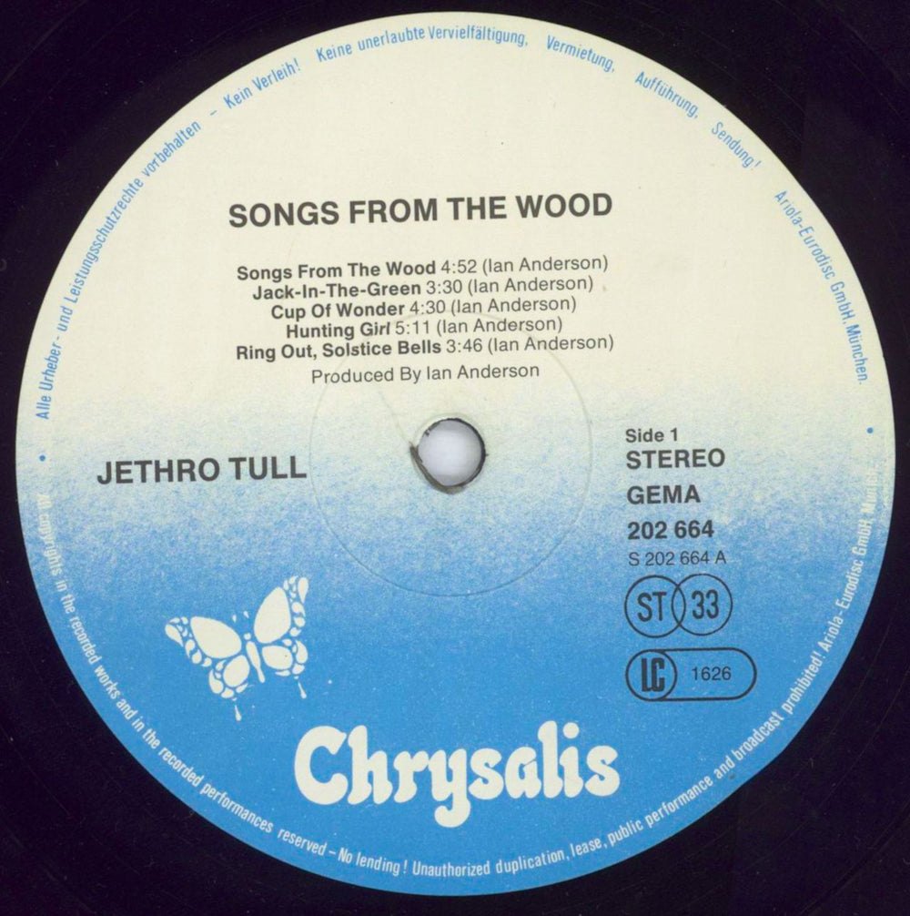 Jethro Tull Songs From The Wood German vinyl LP album (LP record) TULLPSO821892