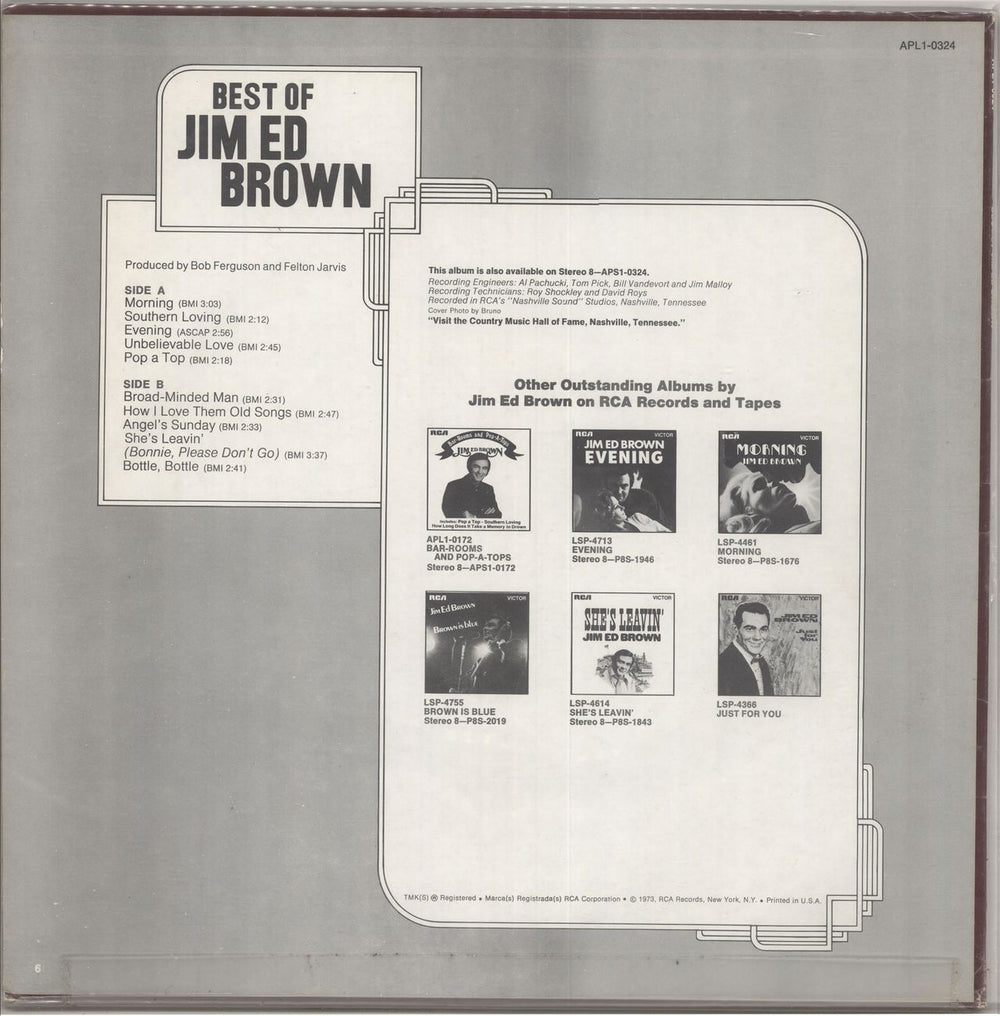 Jim Ed Brown Best Of Jim Ed Brown US vinyl LP album (LP record)