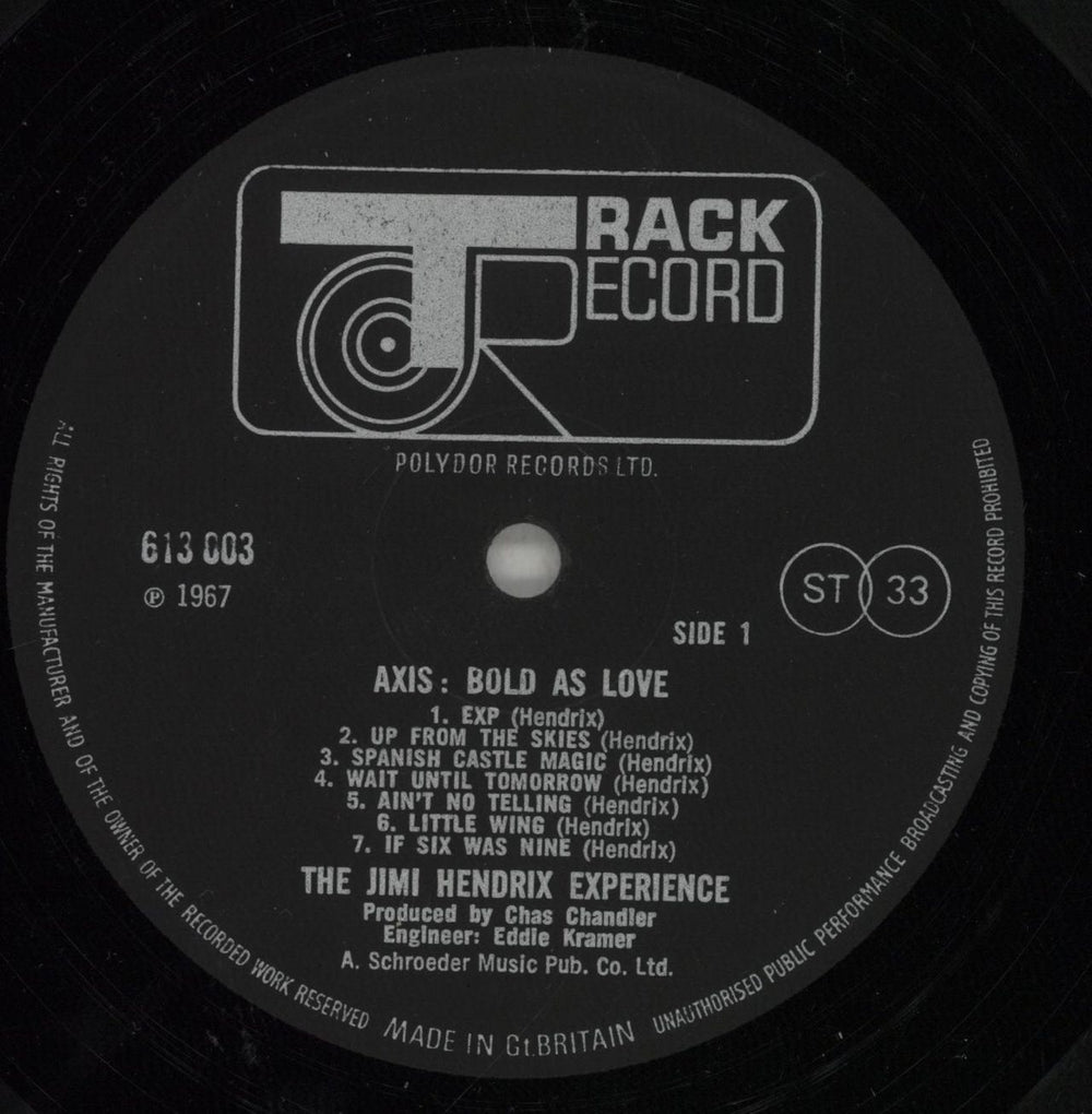 Jimi Hendrix Axis: Bold As Love - 1st + insert - EX UK vinyl LP album (LP record) HENLPAX409697