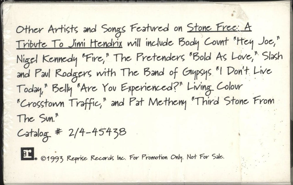 Jimi Hendrix Excerpts From Stone Free: A Tribute To Jimi Hendrix US Promo cassette single HENCMEX23934