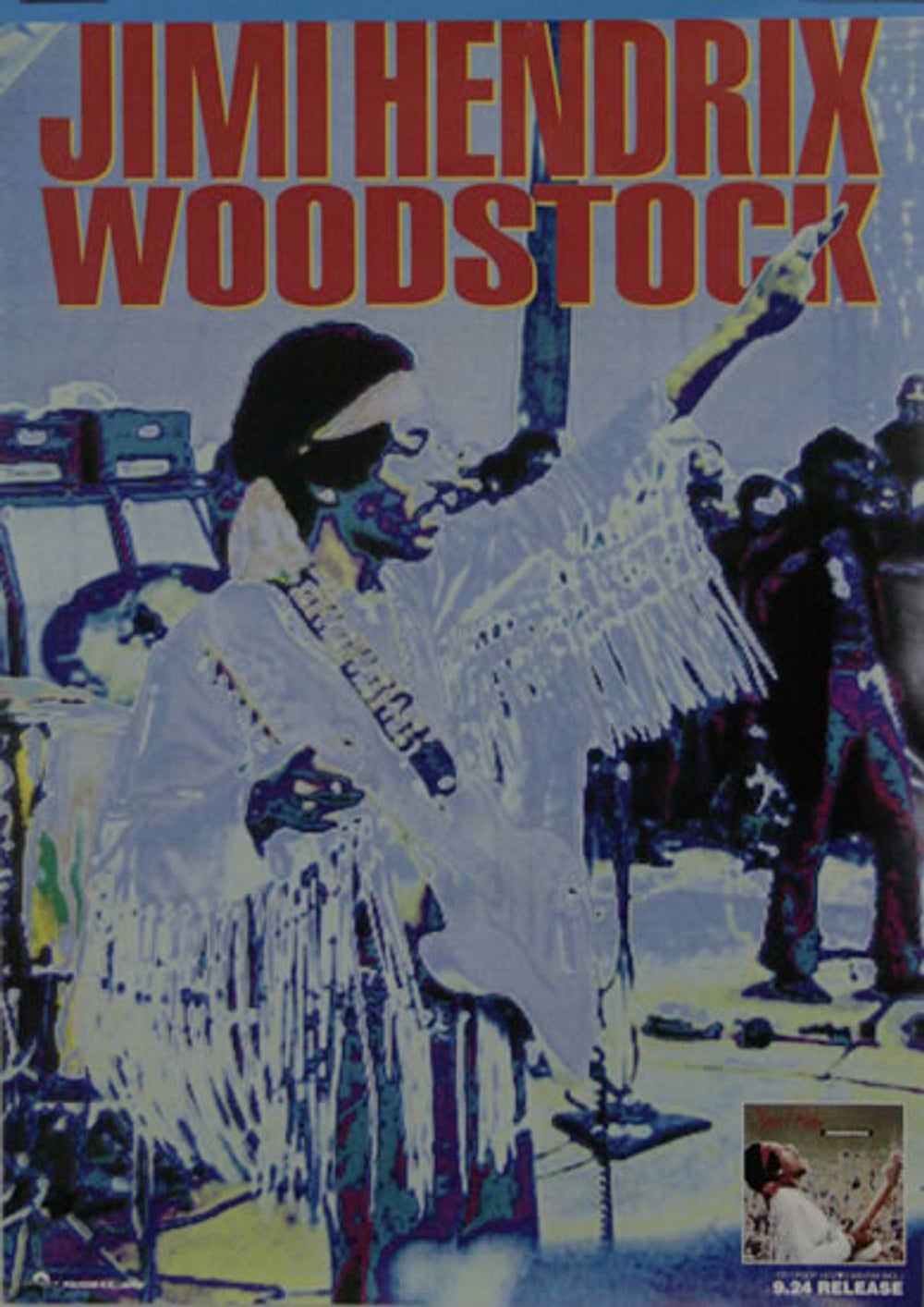 Jimi Hendrix Woodstock Japanese Promo poster PROMO POSTER