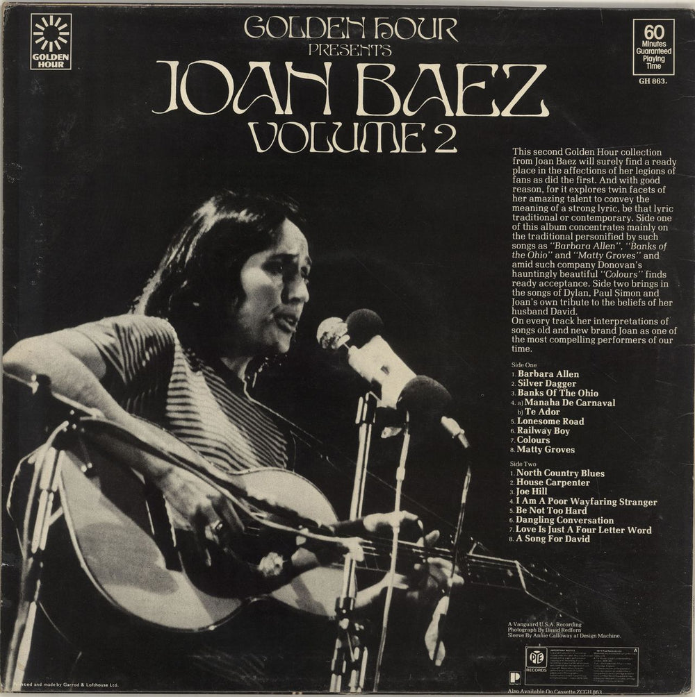 Joan Baez Joan Baez Volume 2 UK vinyl LP album (LP record)