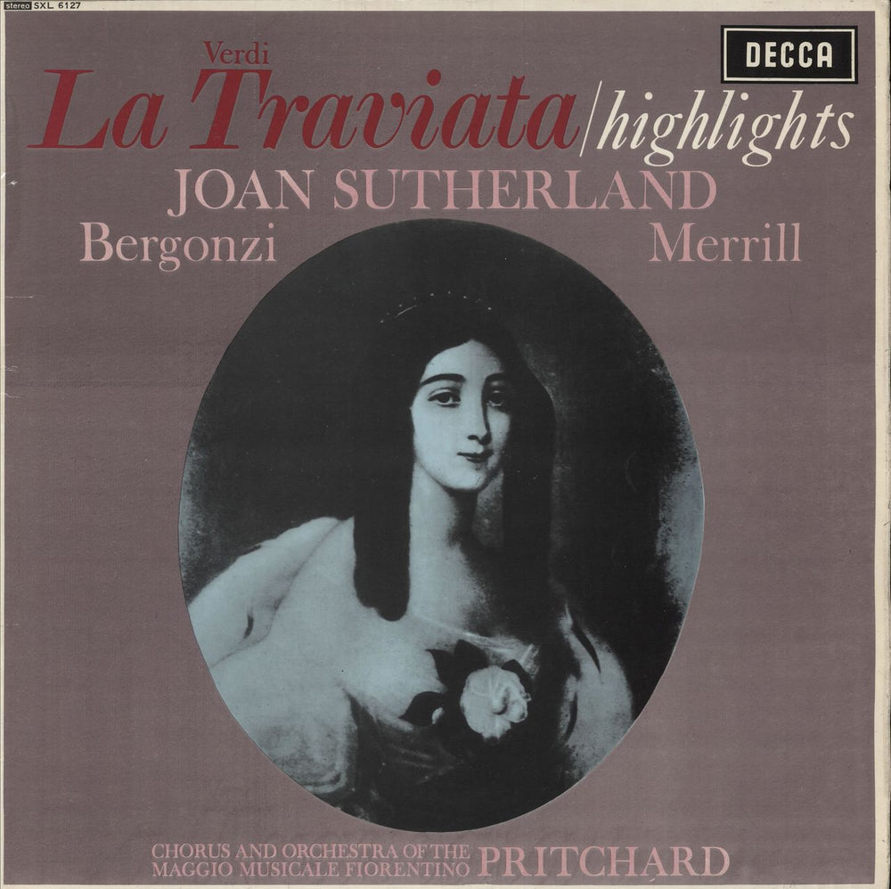 Joan Sutherland La Traviata / Highlights - 1st UK vinyl LP album (LP record) SXL6127