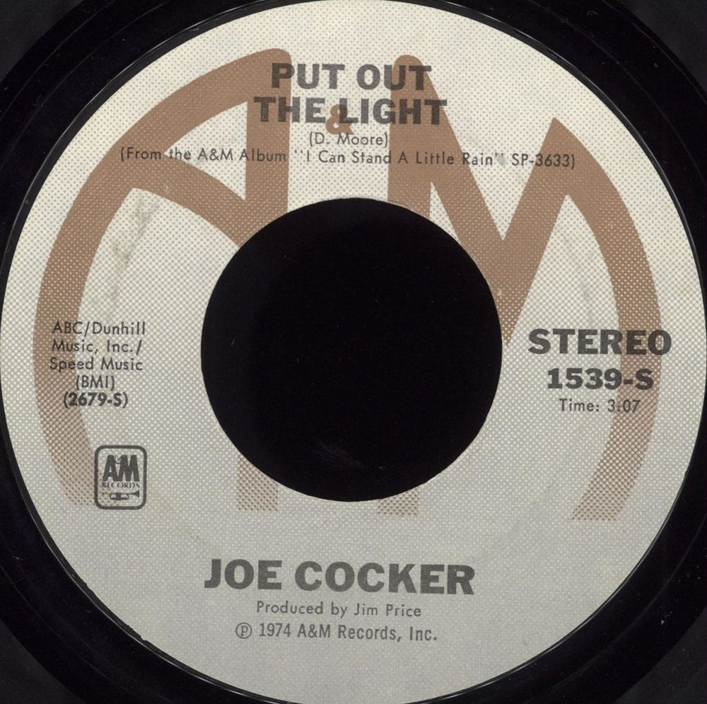 Joe Cocker Put Out The Light US 7" vinyl single (7 inch record / 45) 1539-S