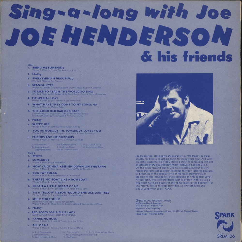 Joe Henderson Sing-a-long With Joe UK vinyl LP album (LP record)