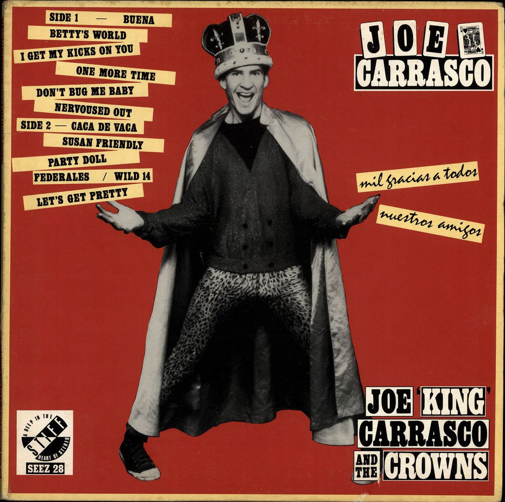 Joe King Carrasco & The Crowns Mil Gracias A Tudos Nuestros Amigos UK vinyl LP album (LP record) SEEZ28