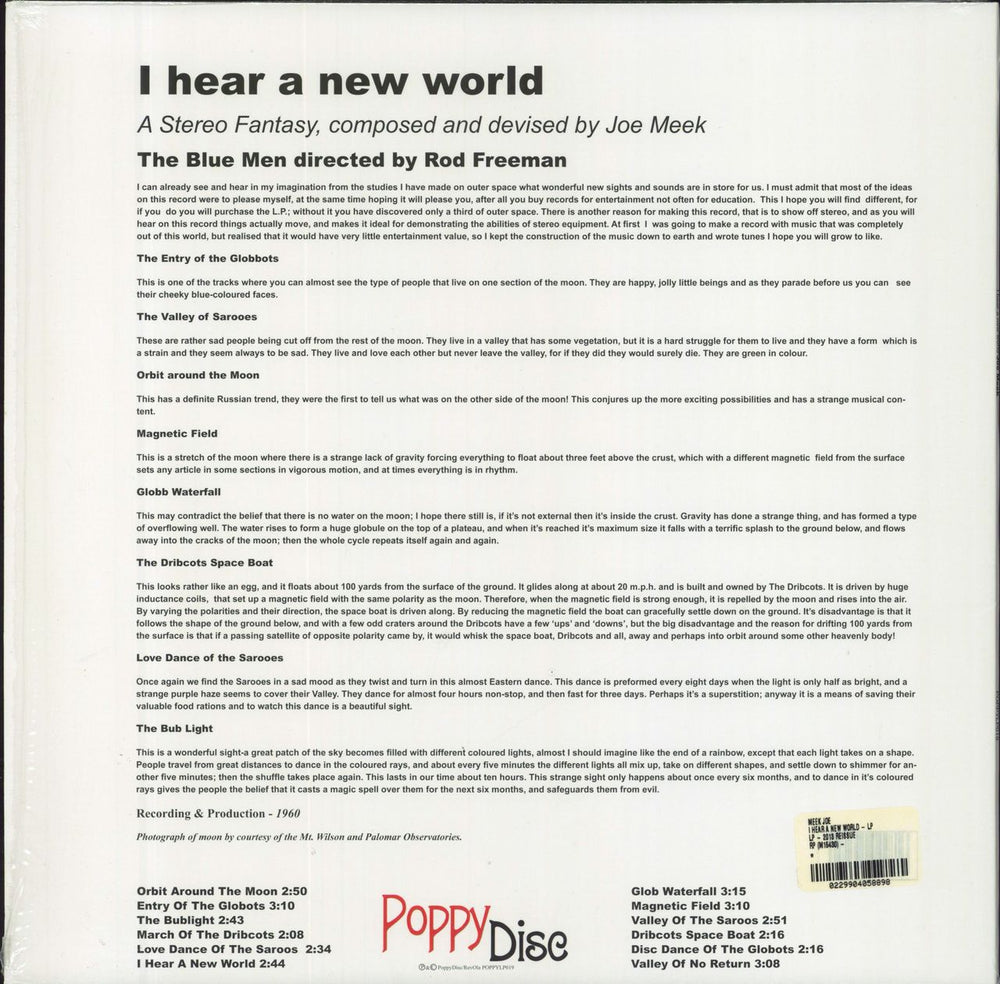 Joe Meek & The Blue Men I Hear A New World - Shrink UK vinyl LP album (LP record) 5052571042816