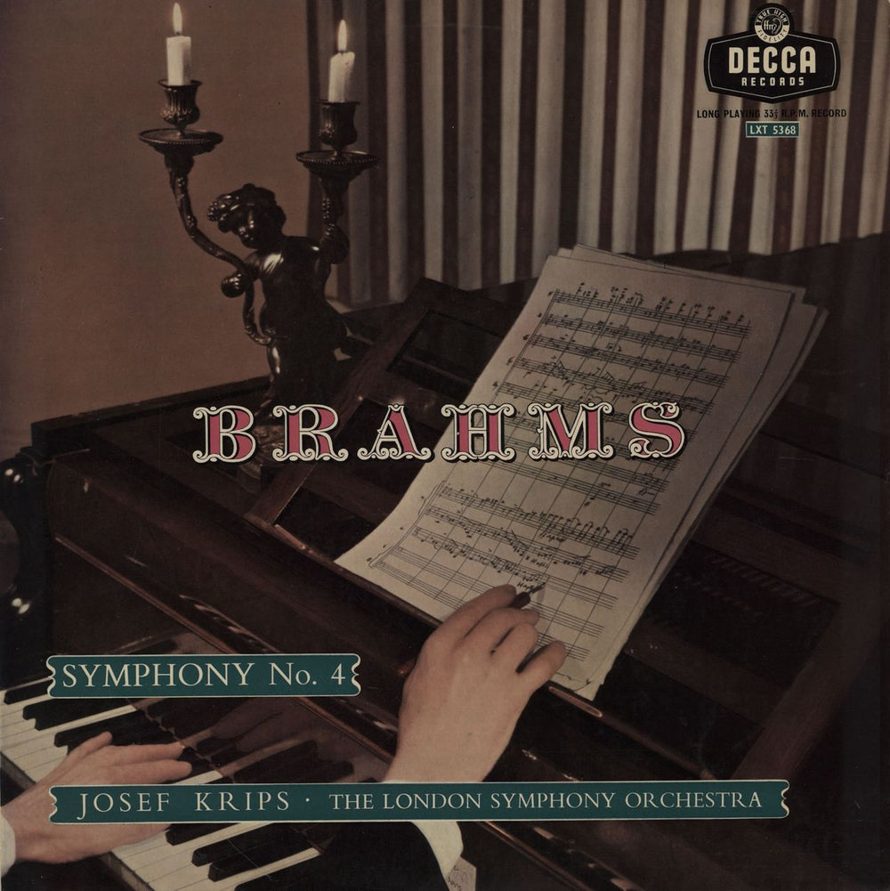 Johannes Brahms Symphony No. 4 in E Minor UK vinyl LP album (LP record) LXT5368