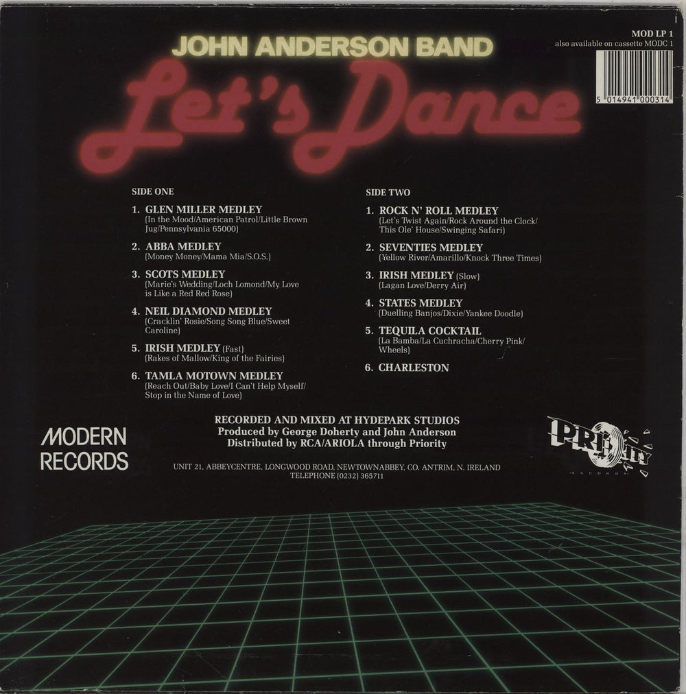 John Anderson Band Let's Dance UK vinyl LP album (LP record) 5014941000314