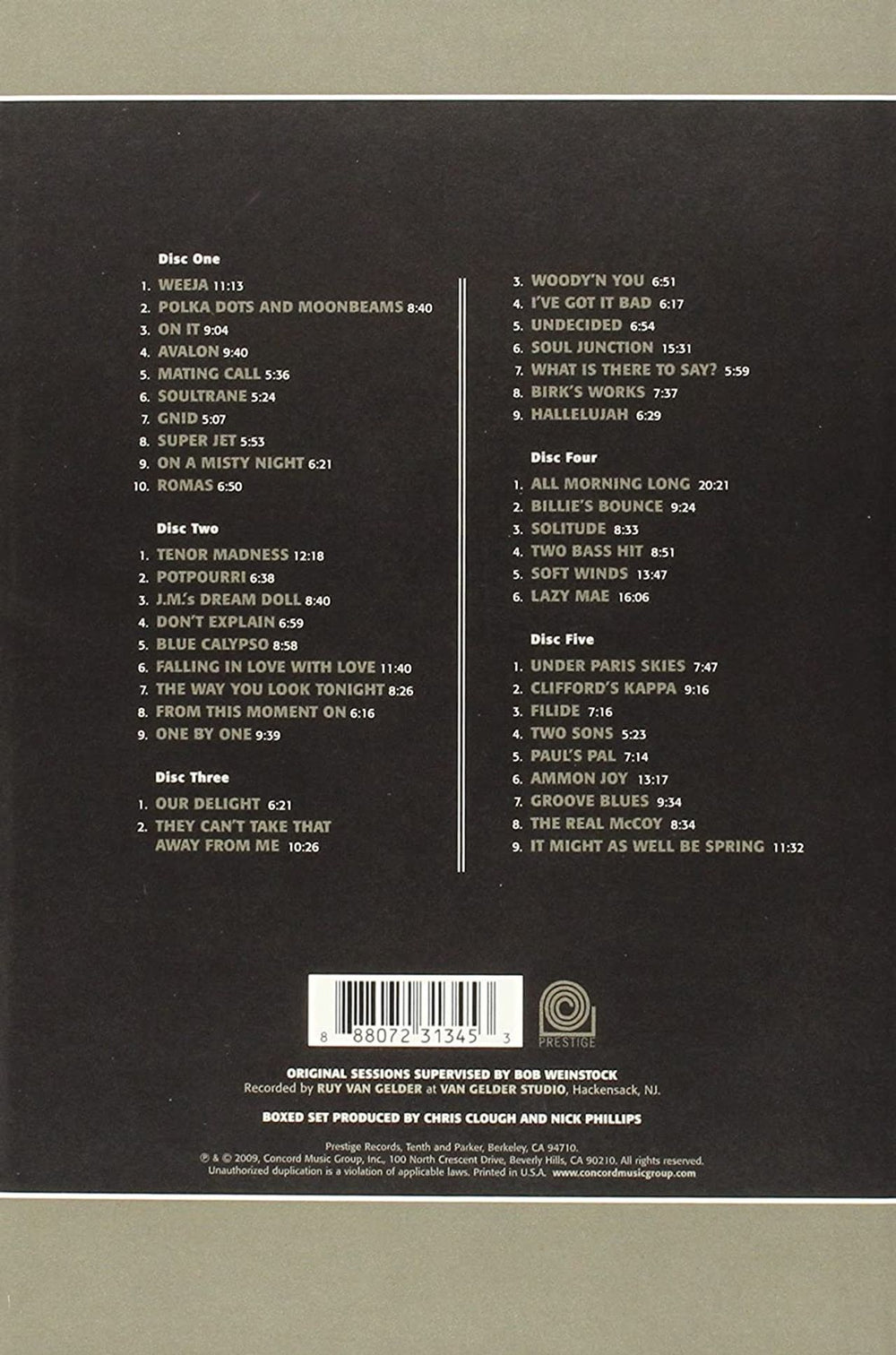 John Coltrane Side Steps - 5-CD Set Deluxe Edition - Sealed US CD Album Box Set JCODXSI808063