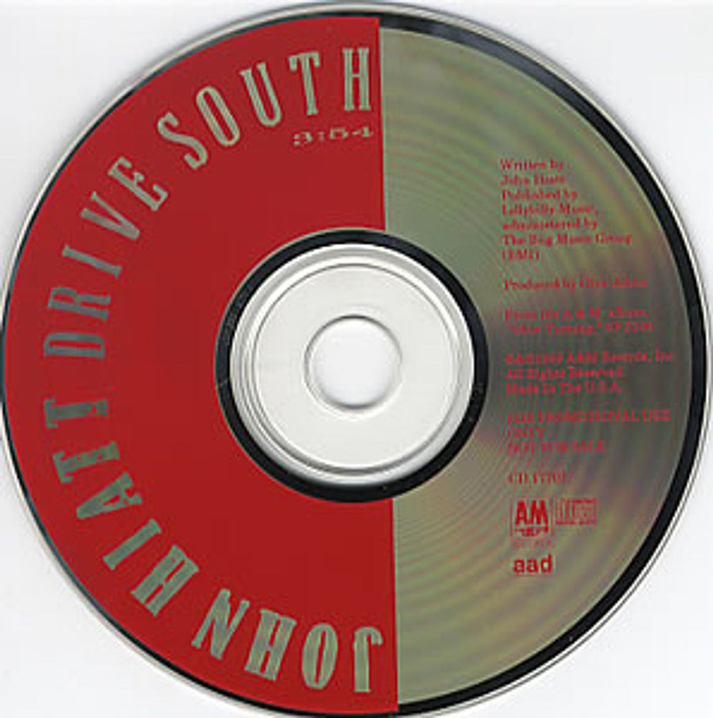 John Hiatt Drive South US Promo CD single (CD5 / 5") CD17707