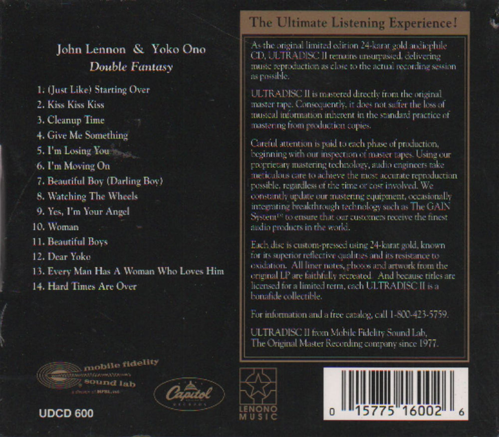 John Lennon Double Fantasy - Sealed US CD album (CDLP) LENCDDO648186