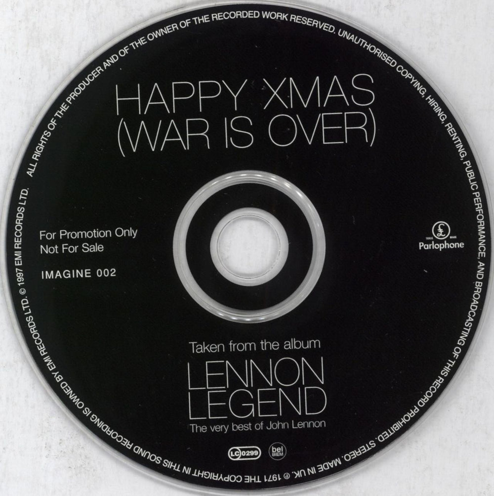 John Lennon Happy Xmas War Is Over UK Promo CD single (CD5 / 5") LENC5HA100231