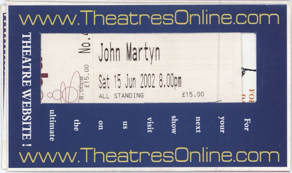 John Martyn The Sunshine Boys UK tour programme JMYTRTH787197