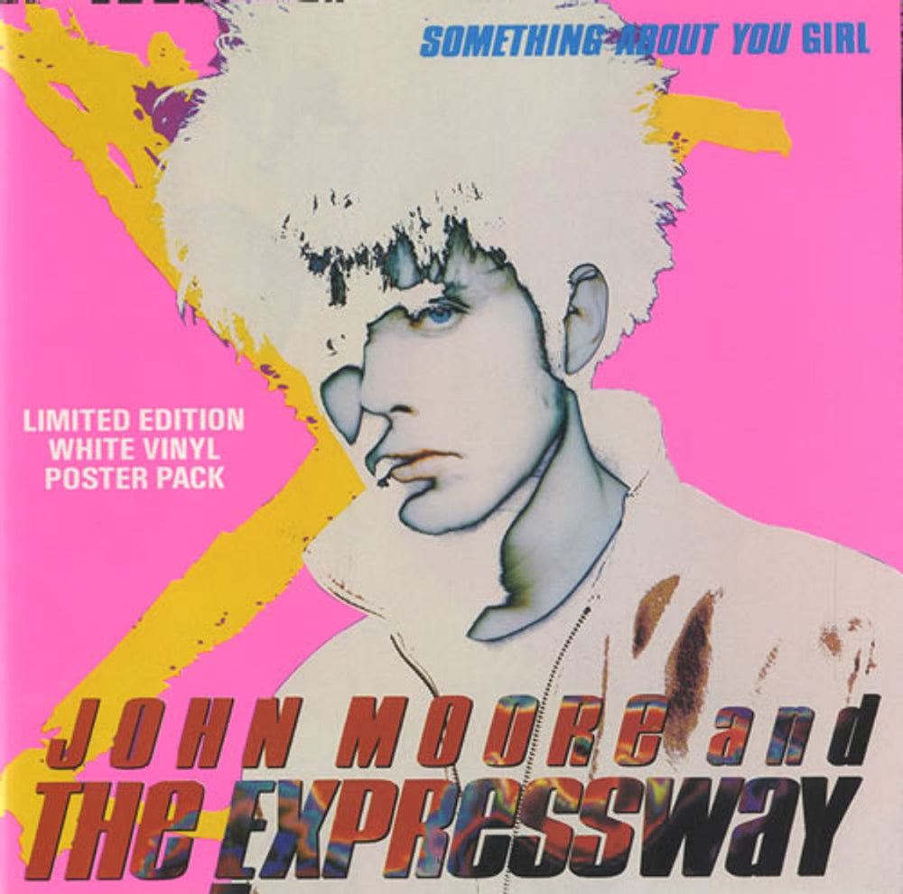 John Moore Something About You Girl - White Vinyl Poster Pack UK 7" vinyl single (7 inch record / 45) JMEG1