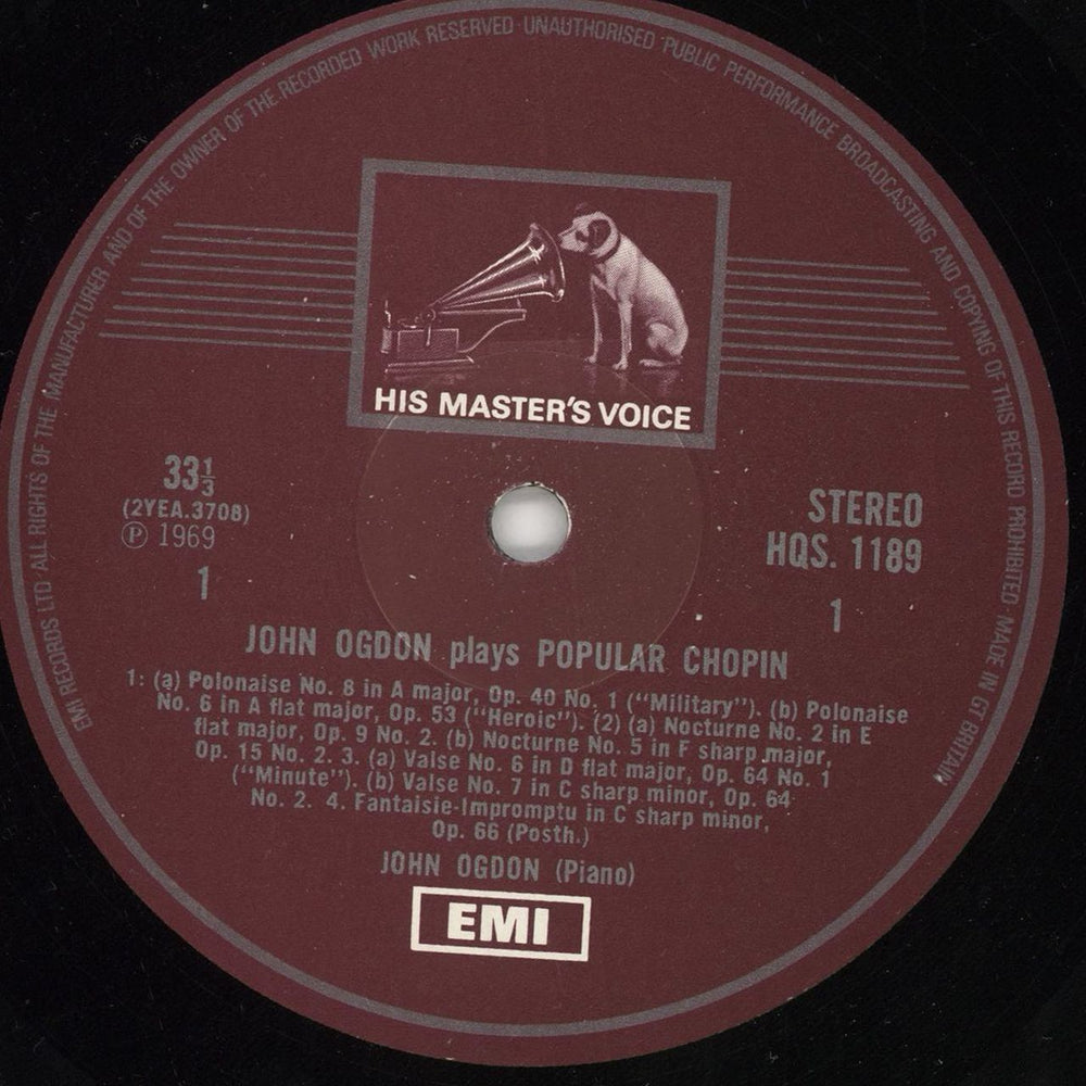 John Ogdon John Ogdon Plays Popular Chopin UK vinyl LP album (LP record) J57LPJO532906