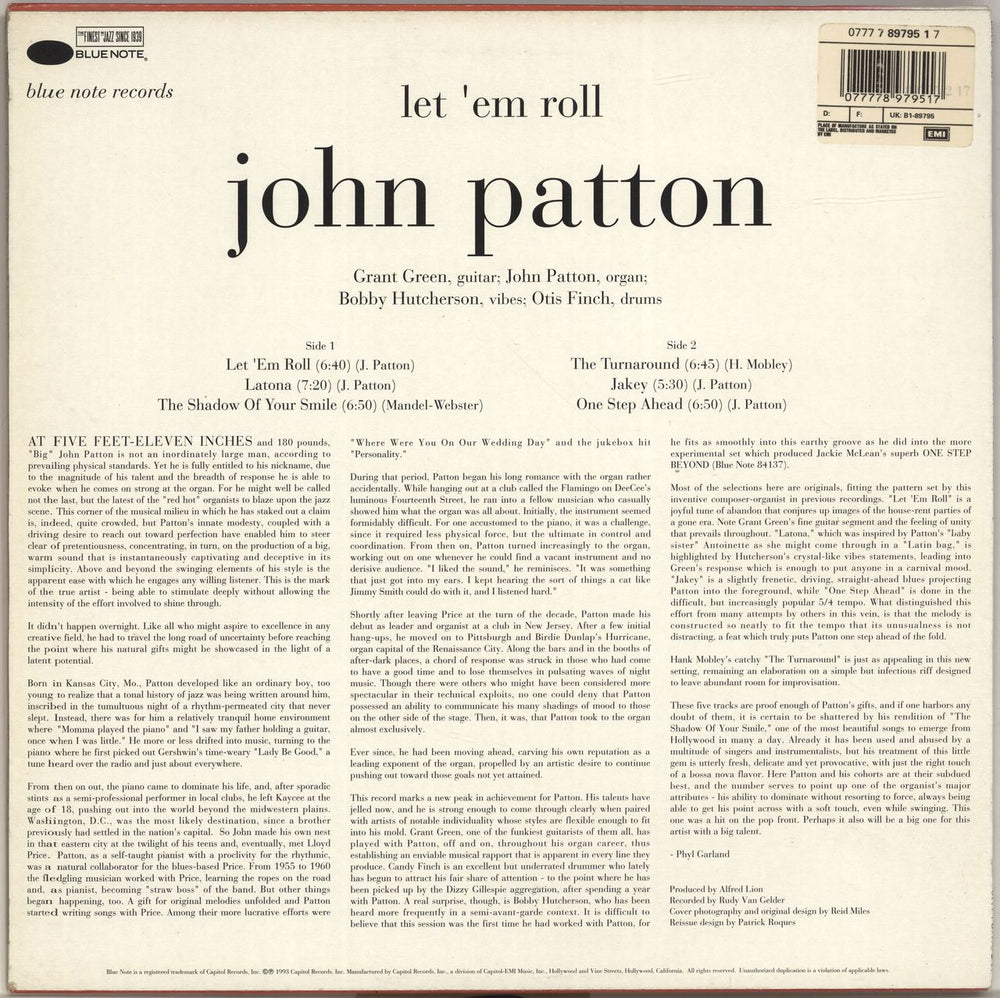 John Patton Let 'Em Roll UK vinyl LP album (LP record) 077778979517