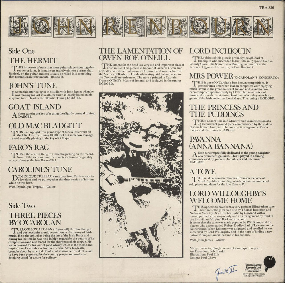 John Renbourn The Hermit - WOS UK vinyl LP album (LP record)