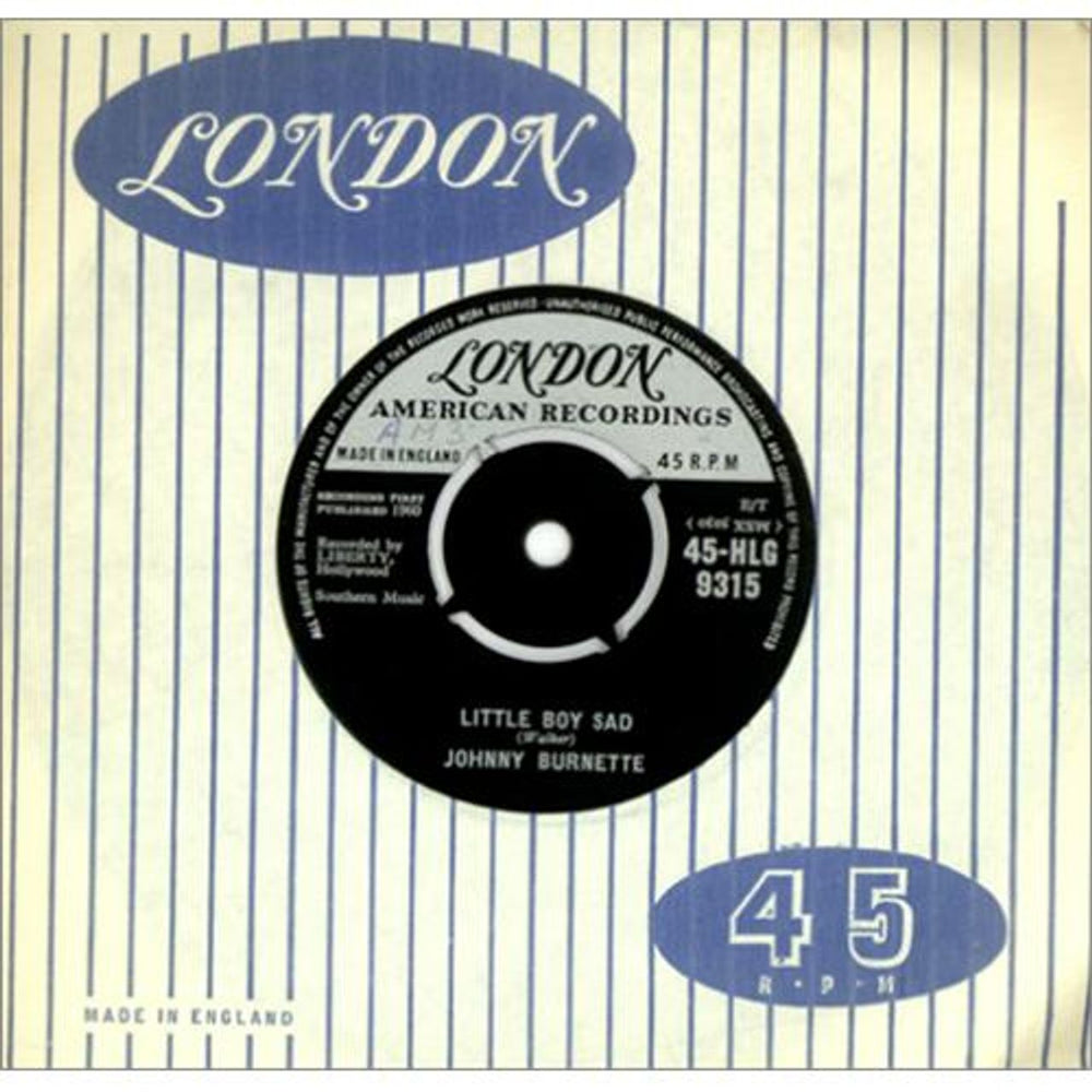 Johnny Burnette Little Boy Sad UK 7" vinyl single (7 inch record / 45) 45-HLG9315