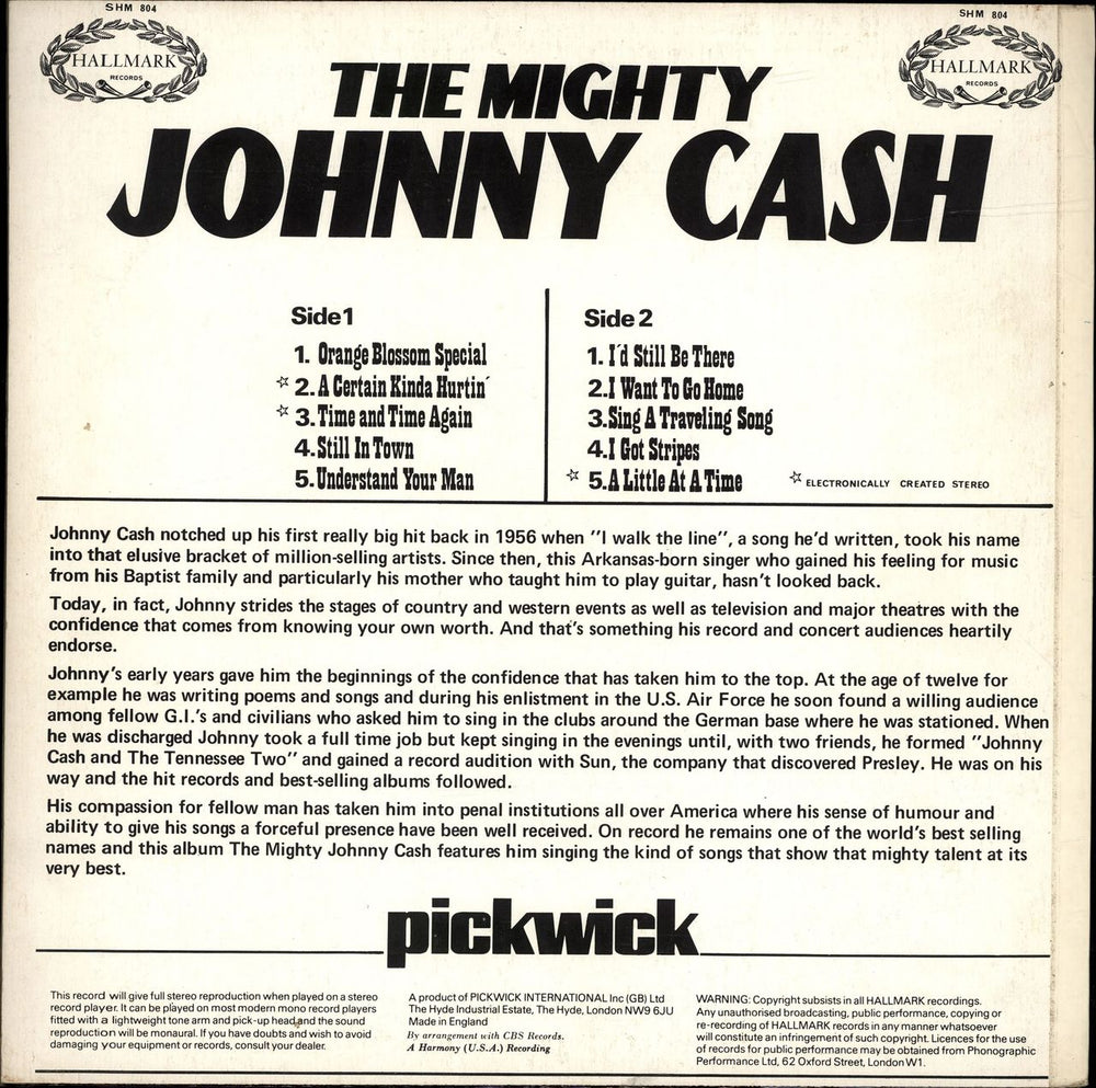 Johnny Cash The Mighty Johnny Cash UK vinyl LP album (LP record)