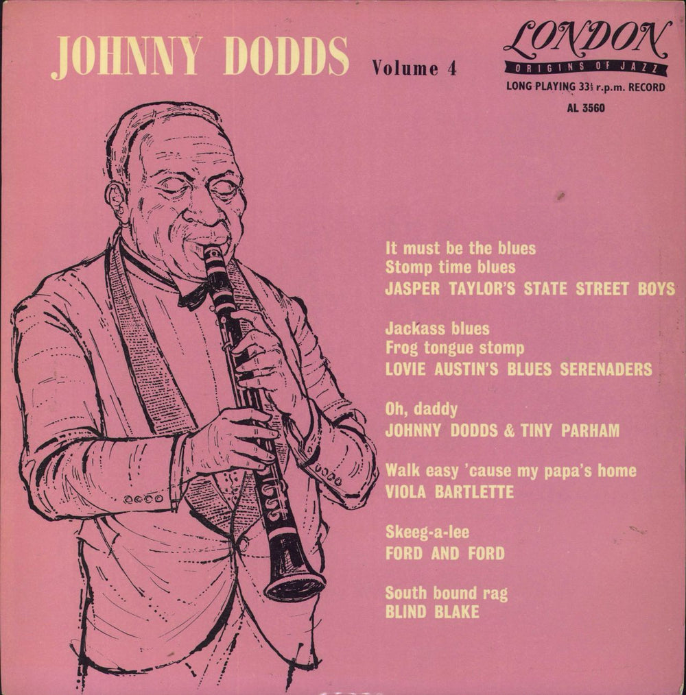 Johnny Dodds Johnny Dodds Volume 4 UK 10" vinyl single (10 inch record) AL3560