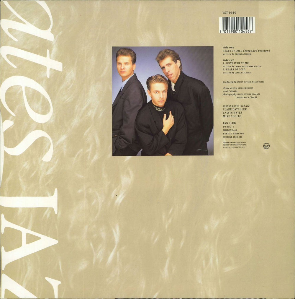 Johnny Hates Jazz Heart Of Gold + Poster UK 12" vinyl single (12 inch record / Maxi-single) 5012980104567