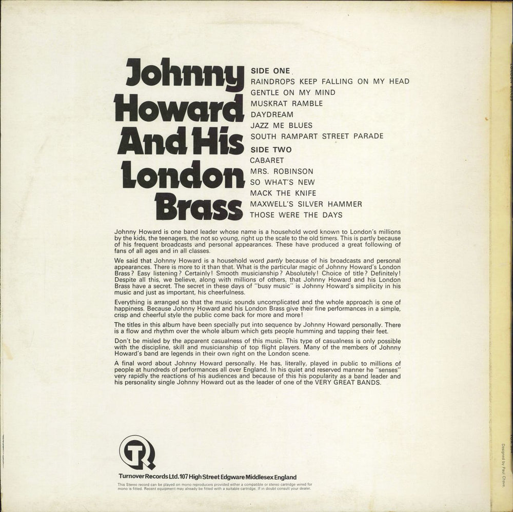 Johnny Howard Johnny Howard & His London Brass UK vinyl LP album (LP record)