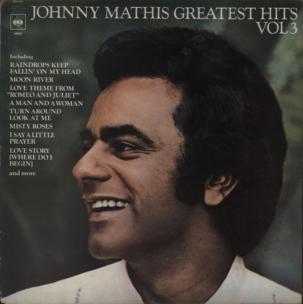 Johnny Mathis Greatest Hits Volume 3 UK vinyl LP album (LP record) S64651