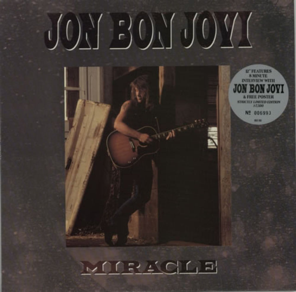 Jon Bon Jovi Miracle - EX UK 12" vinyl single (12 inch record / Maxi-single) JBJ212