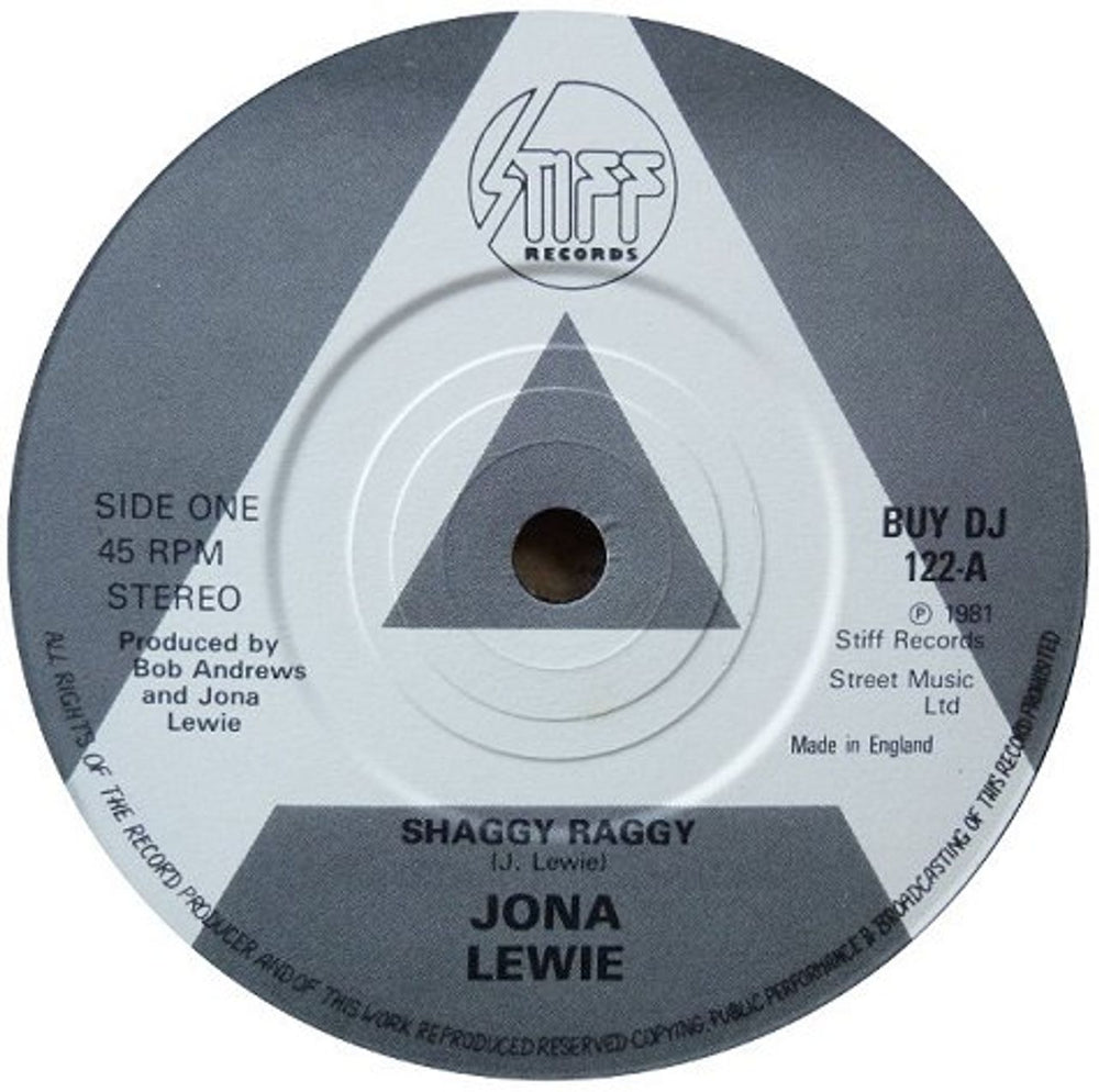 Jona Lewie Shaggy Raggy UK Promo 7" vinyl single (7 inch record / 45) JNL07SH599199