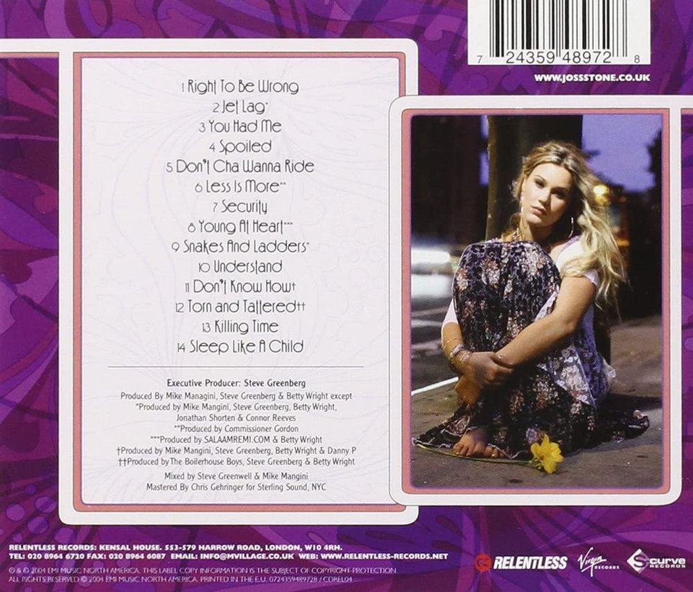 Joss Stone Mind Body & Soul UK CD album (CDLP) JSECDMI300922