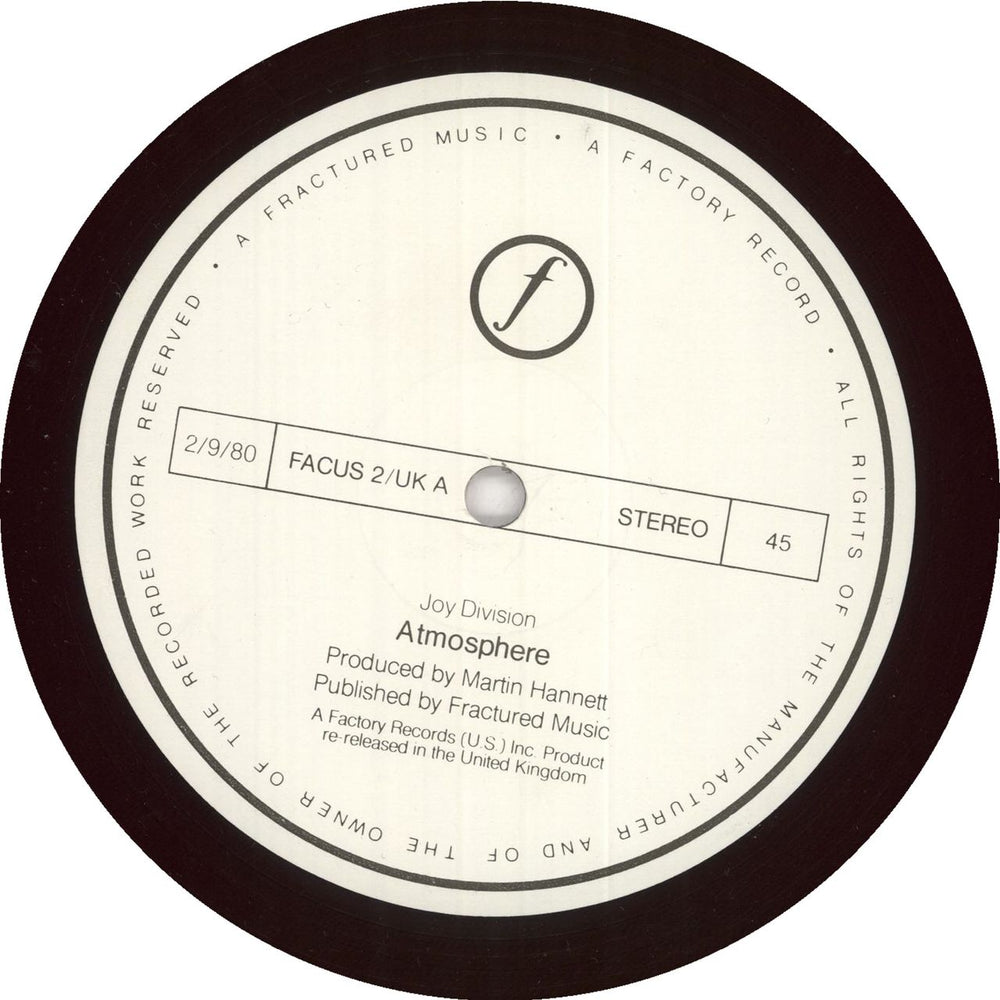 Joy Division Atmosphere - Red Vinyl - VG UK 12" vinyl single (12 inch record / Maxi-single)