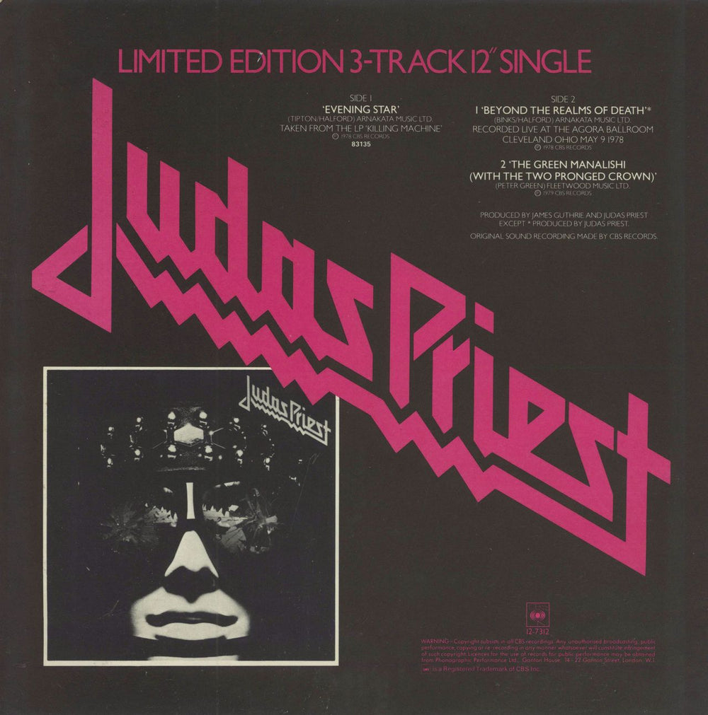 Judas Priest Evening Star - Clear Vinyl - wos UK 12" vinyl single (12 inch record / Maxi-single)