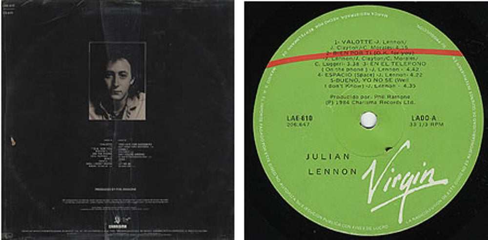 Julian Lennon Vallotte Mexican vinyl LP album (LP record) JLNLPVA242754